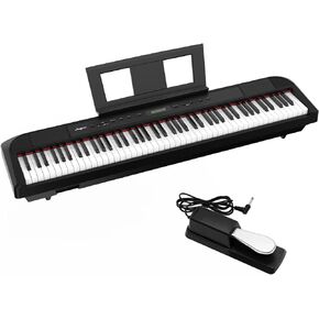 Digital Piano, Full Size 88 Key Weighted Hammer Keyborad Piano, Portable Electric Keyboard Piano for Beginner/Adults with Sustain Pedal, Power Supply, And Built in Speakers (With Wood Stand)
