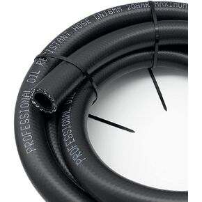 Black -4 AN NBR Push on Hose Fuel Line Compatible with Fuel System, E85, E10, Oils, Ethanol, Lubricants and Coolant (2 feet, AN4, 1/4 ID)