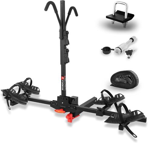 حامل دراجة بقطر 2 بوصة يناسب ما يصل إلى 180 رطلًا من منصة حامل الدراجات لسيارات الدفع الرباعي والشاحنات القياسية وإطارات الدهون رف الدراجة الكهربائية سريع التحرير مع وصلة قفل وقفل الدراجة in Kuwait