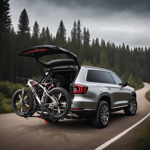 حامل دراجة بقطر 2 بوصة يناسب ما يصل إلى 180 رطلًا من منصة حامل الدراجات لسيارات الدفع الرباعي والشاحنات القياسية وإطارات الدهون رف الدراجة الكهربائية سريع التحرير مع وصلة قفل وقفل الدراجة in Kuwait