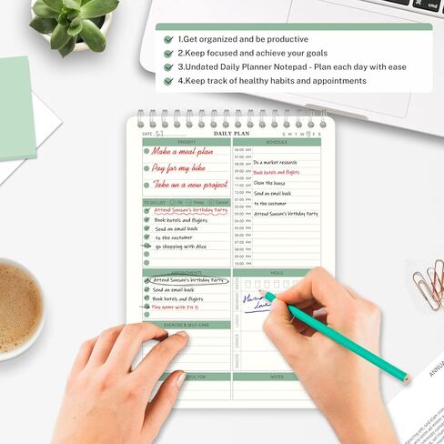 Weekly Planner Pad 52 Undated Weekly Planner Notepad with To Do List, Habit Tracker, Tear Off Weekly Calendar Work Planner 52 Pages Weeks Planning Pad, Green Pink Orange(7"x10") in Saudi Arabia