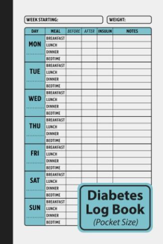 Diabetes Log Book Pocket Size: 2-Year Blood Sugar Level Tracker for Type 1 & Type 2 Diabetics (Small 4 x 6 Inches) in Saudi Arabia