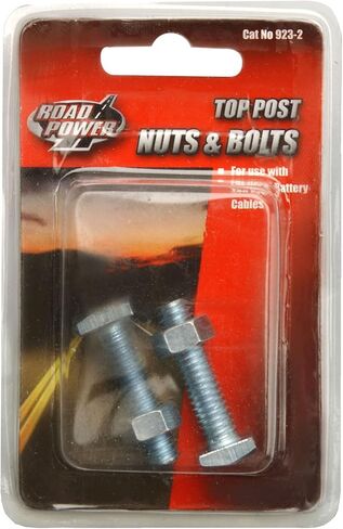 Woods Road Power 923-2 Top Post Battery Terminal Bolts and Nuts; 2-Pack; Chrome; 6 and 12-Volt in Kuwait