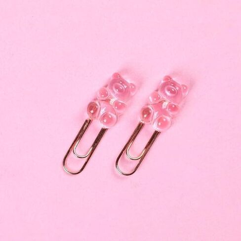 10 Pcs Colorful Metal Paper Clips, Rainbow Bear Memo Kawaii File Clips Candy Colors Stationery Supplies Cute Clips School Present Cute Bookmarks Design for Students Book Covers and Book Accessories in Saudi Arabia