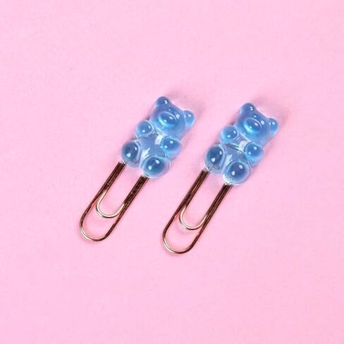 10 Pcs Colorful Metal Paper Clips, Rainbow Bear Memo Kawaii File Clips Candy Colors Stationery Supplies Cute Clips School Present Cute Bookmarks Design for Students Book Covers and Book Accessories in Saudi Arabia
