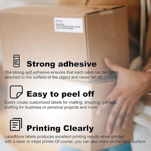 3-1/3"x 4" Shipping Address Labels, 600 Count Adhesive Stickers Labels for Laser/Inkjet Printer, 6 per Page [Paper 8.5" x 11"] Printable Mailing Labels in Saudi Arabia