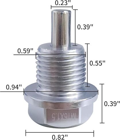 2 قطعة M16 x1.5 سدادة تصريف الزيت المغناطيسي من الفولاذ المقاوم للصدأ مع 12 حشية غسيل نحاسية بديلة لتويوتا ولكزس ونيسان وإنفينيتي (فضي) in Kuwait