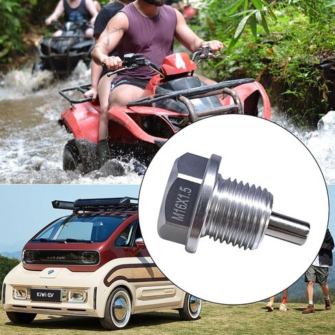 2 قطعة M16 x1.5 سدادة تصريف الزيت المغناطيسي من الفولاذ المقاوم للصدأ مع 12 حشية غسيل نحاسية بديلة لتويوتا ولكزس ونيسان وإنفينيتي (فضي) in Kuwait