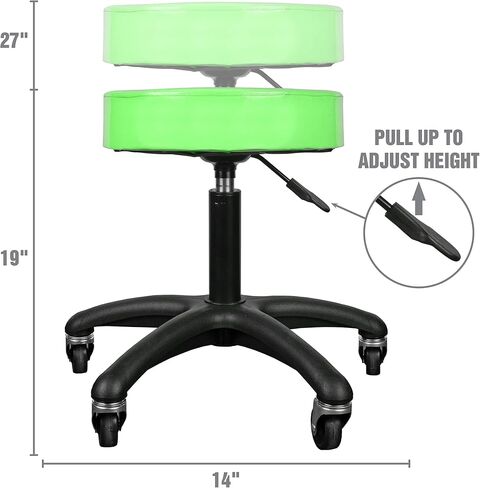 OEMTOOLS 24956 Heavy Duty Pneumatic Rolling Stool, Garage Stool with Wheels, Shop Stool on Wheels, Adjustable Height Stool, Rolling Work Seat, Mechanic Roller Seat in Saudi Arabia