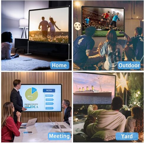 شاشة عرض مع حامل، شاشة عرض خارجية HOPFROG مقاس 100 بوصة، شاشة عرض داخلية محمولة 16:9 4K HD خالية من التجاعيد وخفيفة الوزن مع حقيبة حمل لليلة فيلم في الفناء الخلفي in Saudi Arabia