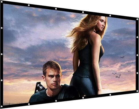 شاشة عرض مع حامل، شاشة عرض خارجية HOPFROG مقاس 100 بوصة، شاشة عرض داخلية محمولة 16:9 4K HD خالية من التجاعيد وخفيفة الوزن مع حقيبة حمل لليلة فيلم في الفناء الخلفي in Saudi Arabia