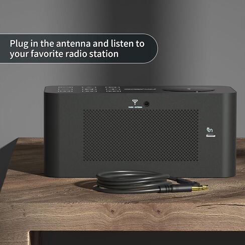 Bluetooth Speaker with Digital Alarm Clock, Wireless Charger, FM Clock Radio,Super Loudspeaker,Dimmable LED Display for Bedroom,Home, Adaptor in Saudi Arabia