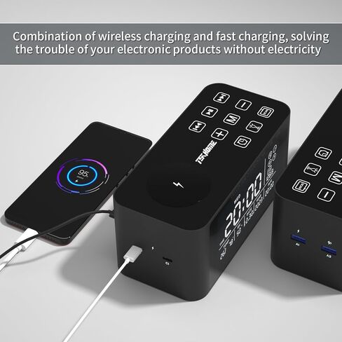 Bluetooth Speaker with Digital Alarm Clock, Wireless Charger, FM Clock Radio,Super Loudspeaker,Dimmable LED Display for Bedroom,Home, Adaptor in Saudi Arabia