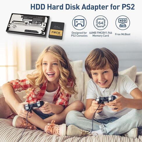 Diyeeni SATA Network Adapters, SATA Interface Network Card Adapters, Hard Disk Adapters for PS2, Free McBoot, with 64MB FMCBV1.966 Memory Card, Support up to 2TB SATA HDD in Saudi Arabia