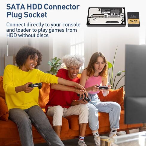 Diyeeni SATA Network Adapters, SATA Interface Network Card Adapters, Hard Disk Adapters for PS2, Free McBoot, with 64MB FMCBV1.966 Memory Card, Support up to 2TB SATA HDD in Saudi Arabia