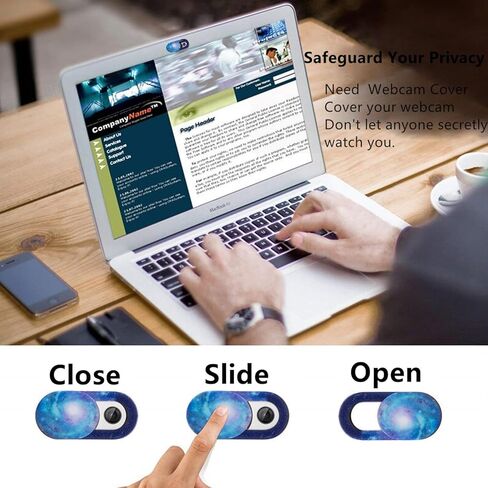 [6 عبوات] غطاء كاميرا الويب، غطاء كاميرا الكمبيوتر المحمول، غطاء كاميرا رفيع للغاية لجهاز MacBook Pro، iMac، PC، iPad، iPhone 8/7/6 Plus، الهاتف الخلوي والمزيد من الملحقات - سديم حلزوني (أزرق + أرجواني) in Kuwait