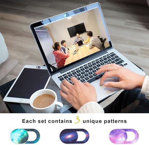 منزلق غطاء كاميرا الويب، غطاء كاميرا الكمبيوتر المحمول رفيع للغاية يناسب جهاز MacBook Air Pro iPhone iPad، مانع كاميرا Mac للكمبيوتر المحمول لحماية خصوصيتك وأمانك (رخامي 3 قطع) in Saudi Arabia