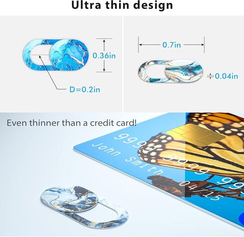 شريحة غطاء كاميرا الويب، حاجز الكاميرا للكمبيوتر المحمول لحماية خصوصيتك وأمانك، غطاء كاميرا الكمبيوتر المحمول منزلق رفيع جدًا يناسب جهاز MacBook Air Pro iPhone iPad (مجموعة المحيط والرخام 6 قطع) in Kuwait