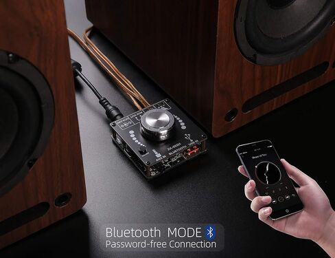 لوحة مضخم صوت بلوتوث ZK-502H 50 وات+50 وات مع شريحة TPA3116D2 2.0 قناة، طرق إدخال متعددة بلوتوث + مدخل AUX+ USB، أسود in Kuwait