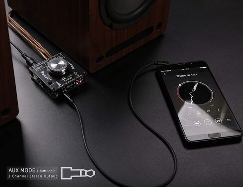 لوحة مضخم صوت بلوتوث ZK-502H 50 وات+50 وات مع شريحة TPA3116D2 2.0 قناة، طرق إدخال متعددة بلوتوث + مدخل AUX+ USB، أسود in Kuwait