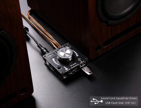 لوحة مضخم صوت بلوتوث ZK-502H 50 وات+50 وات مع شريحة TPA3116D2 2.0 قناة، طرق إدخال متعددة بلوتوث + مدخل AUX+ USB، أسود in Kuwait