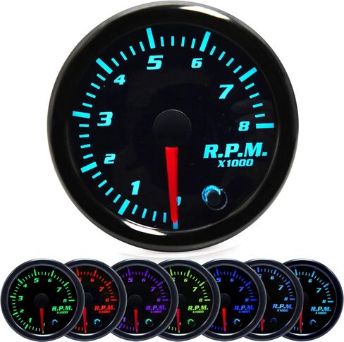 ARTILAURA مقياس سرعة الدوران 2 "52 مللي متر 7 اللون Tacometro متر 0-8000 دورة في الدقيقة LED Tacho مقياس متر ل 12 فولت العالمي السيارات السيارات in Kuwait