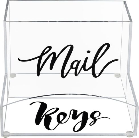 حامل بريد خشبي مشعل ريفي من MyGift وصينية تخزين مدخل منظم المفاتيح مع تصميم كلمات للبريد والمفاتيح، صندوق تنظيم سطح المكتب للمكتب in Saudi Arabia