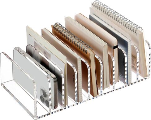 SANRUI Clear Desk Mail Organizer, 9 Compartments Acrylic Office Document Sorter File Storage Holders, Multifunction Letter Folder Racks Holders for Office,Home, School Desktop Organization in Saudi Arabia