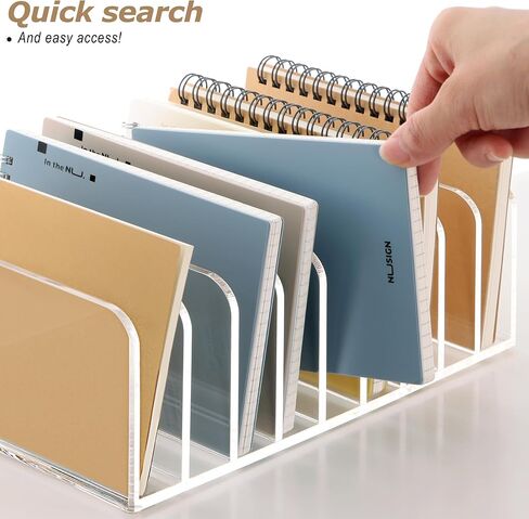 SANRUI Clear Desk Mail Organizer, 9 Compartments Acrylic Office Document Sorter File Storage Holders, Multifunction Letter Folder Racks Holders for Office,Home, School Desktop Organization in Saudi Arabia