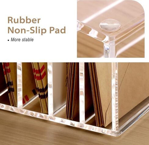 SANRUI Clear Desk Mail Organizer, 9 Compartments Acrylic Office Document Sorter File Storage Holders, Multifunction Letter Folder Racks Holders for Office,Home, School Desktop Organization in Saudi Arabia