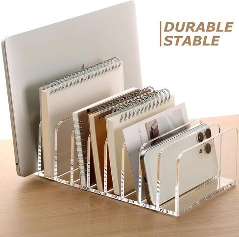 SANRUI Clear Desk Mail Organizer, 9 Compartments Acrylic Office Document Sorter File Storage Holders, Multifunction Letter Folder Racks Holders for Office,Home, School Desktop Organization in Saudi Arabia