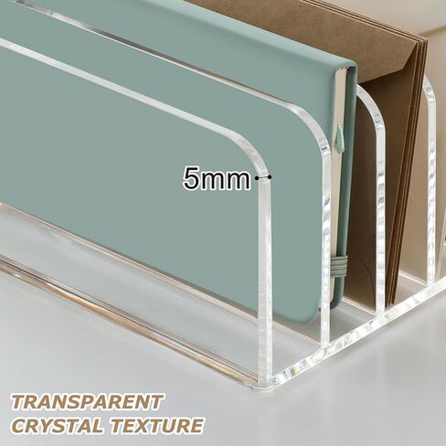 SANRUI Clear Desk Mail Organizer, 9 Compartments Acrylic Office Document Sorter File Storage Holders, Multifunction Letter Folder Racks Holders for Office,Home, School Desktop Organization in Saudi Arabia