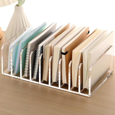 SANRUI Clear Desk Mail Organizer, 9 Compartments Acrylic Office Document Sorter File Storage Holders, Multifunction Letter Folder Racks Holders for Office,Home, School Desktop Organization in Saudi Arabia