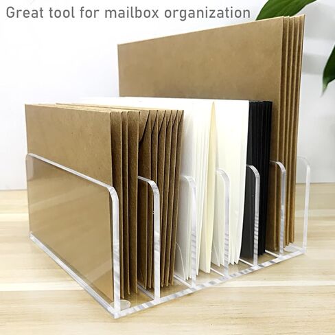 منظم ملفات مكتب من الأكريليك الشفاف، حامل منظم مكتب مكون من 6 أقسام، فارز مستندات متعدد الوظائف للبريد والرسائل وتخزين المجلدات وتنظيم مكتب المنزل أو المدرسة in Kuwait