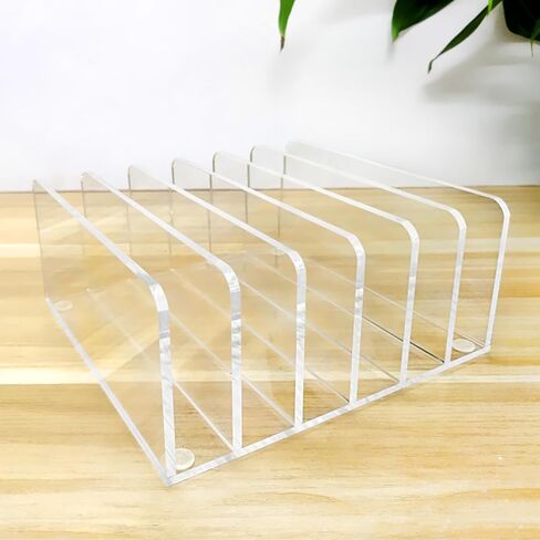 منظم ملفات مكتب من الأكريليك الشفاف، حامل منظم مكتب مكون من 6 أقسام، فارز مستندات متعدد الوظائف للبريد والرسائل وتخزين المجلدات وتنظيم مكتب المنزل أو المدرسة in Kuwait