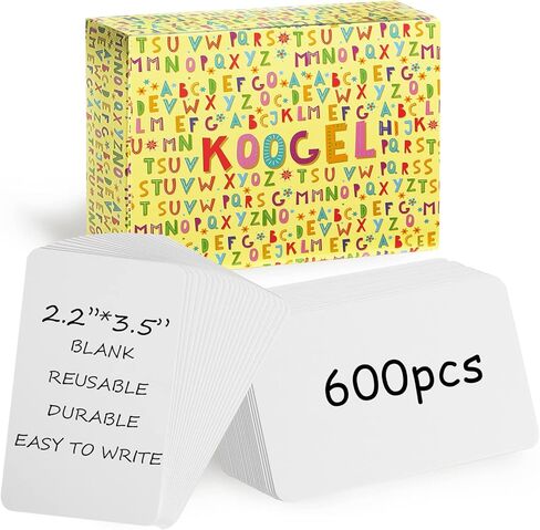Koogel 600 Pcs Blank Business Cards, 2.2 x 3.5 Inch Blank Thick Playing Cards Index Cards Blank Cards for School Learning Memory Recipe Cards Game Card in Saudi Arabia