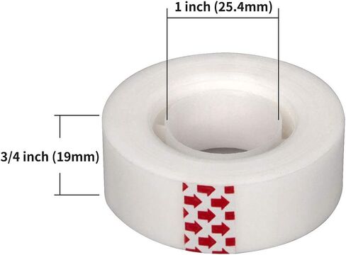 Transparent Tape Invisible Tape Clear Tape for Office Home School Use, 3/4 x 1000 Inches, Pack of 6, Boxed, Tape Refill for Dispenser, Frosted and Invisible on Paper, Great for Correction and labeling in Saudi Arabia
