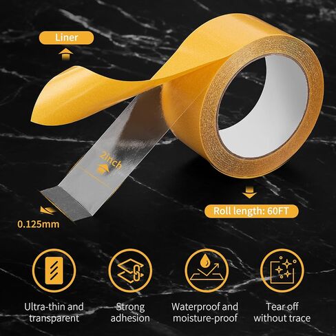 Clear Double Sided Tape Heavy Duty, 2Inch x 60 Feet Transparent Sticky Tape High temperature resistant double sided tape For Carpet Fix,DIY Crafts,Poster,Arts,Paste Photo,Scrapbook,Gift Wrap Fixing in Saudi Arabia