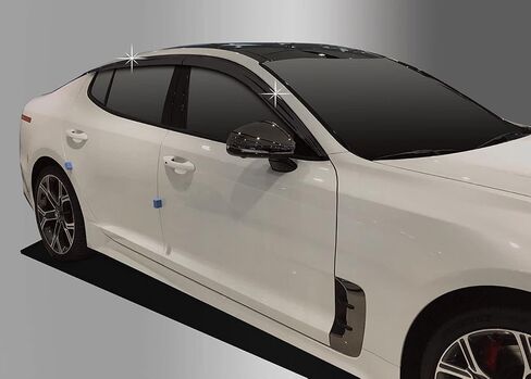 مجموعة 4 قطع من واقيات النوافذ من شريط AUTOCLOVER لسيارة Kia Stinger 2017 2018 2019 2020 2021 2022 2023 / عاكسات النوافذ، ظلال فتحات التهوية خارج القناة (مدخنة) in Saudi Arabia