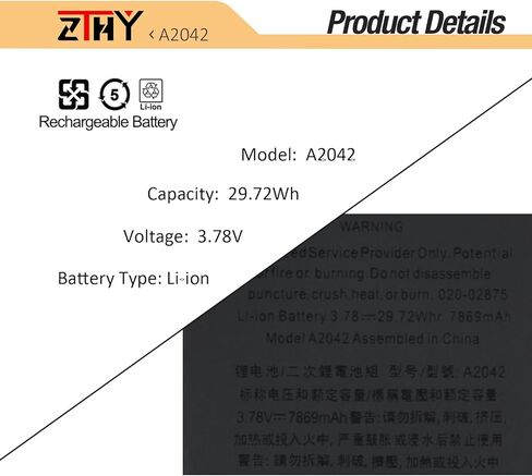 بطارية الكمبيوتر اللوحي ZTHY الجديدة A2042 المتوافقة مع iPad Pro 11 2018 1st A1934 A1979 A1980 A2013 A2042 Series بطارية بديلة 3.8V 29.26Wh 7700mAh مع أدوات in Saudi Arabia