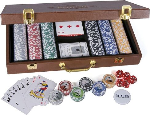 Poker Chips Set- 300PCS Poker Chips with Leather Case, 11.5 Gram Chips Set in Saudi Arabia