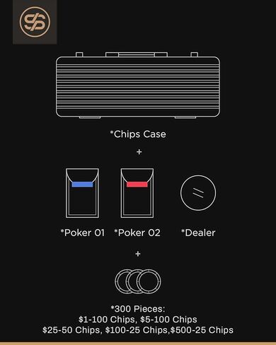 مجموعة رقائق البوكر الخزفية SLOWPLAY Nash لـ Texas Hold'em، 300 قطعة [بقيم مرقمة]، 39 ملم و10 جرام لكل منها | يتميز بحافظة شرائح متطورة مع غلاف بولي كربونات ألماني متين للغاية in Kuwait