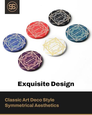 مجموعة رقائق البوكر الخزفية SLOWPLAY Nash لـ Texas Hold'em، 300 قطعة [بقيم مرقمة]، 39 ملم و10 جرام لكل منها | يتميز بحافظة شرائح متطورة مع غلاف بولي كربونات ألماني متين للغاية in Kuwait