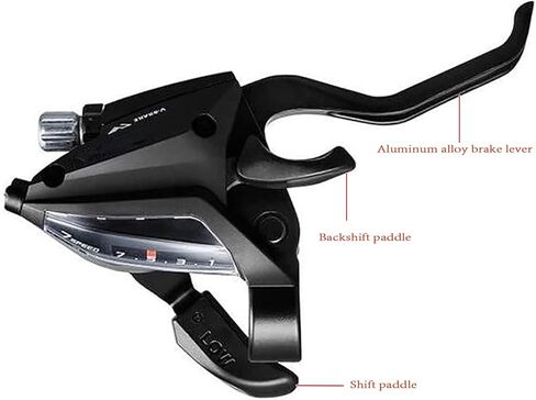 دراجة شيفتر ST-EF500 3×7، مجموعة ذراع ناقل الحركة/الفرامل باللون الأسود 21 سرعة مع كابلات تحويل داخلية مقاومة للصدأ، لا تتضمن غطاء كابل التحول، لدراجة الطريق والدراجة الجبلية والدراجة الجبلية in Kuwait
