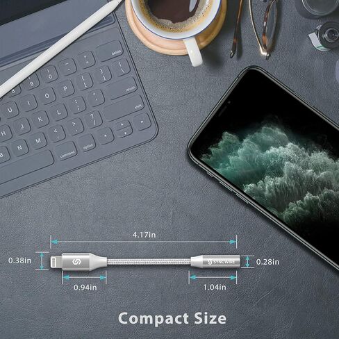 Syncwire [معتمد من Apple MFI] محول سماعة رأس iPhone، محول مقبس iPhone Aux، دونجل Lightning إلى 3.5 مم لهاتف iPhone 14/13/12/11 Pro Max/Pro/Plus/Mini/XR/XS/8/7 Plus-فضي 10 سم in Kuwait