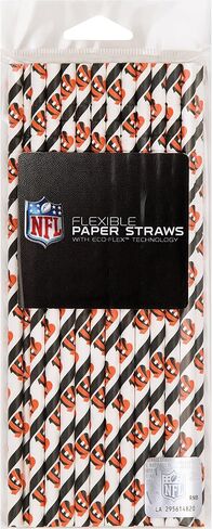 Creative Converting Officially Licensed NFL Paper Straws, 24-Count, Cincinnati Bengals in Saudi Arabia