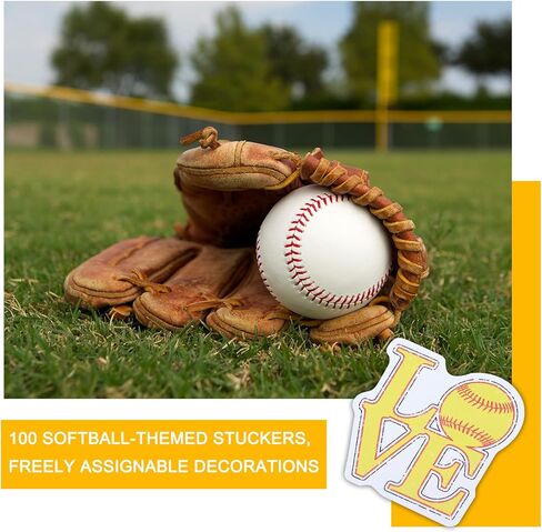 148Pcs Softball Team Gifts Set, Softball Gifts for Team - Includes Stickers, Gift Bags Scrunchies Perfect Softball Party Accessories（Style-1） in Saudi Arabia