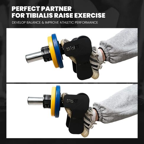 Solo Tib Bar, Professional Single Foot Tibialis Anterior Exercise Equipment Tibia Dorsi Calf Machine, Tibialis Trainer Calf Raise Machine, Shin Strengthener, Calves/Shin Splints and Knee/Ankle Pain Relief, Fit 1" and 2" Weight Plates in Kuwait