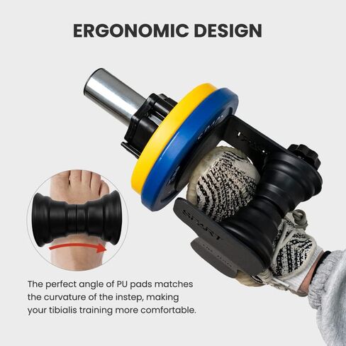 Solo Tib Bar, Professional Single Foot Tibialis Anterior Exercise Equipment Tibia Dorsi Calf Machine, Tibialis Trainer Calf Raise Machine, Shin Strengthener, Calves/Shin Splints and Knee/Ankle Pain Relief, Fit 1" and 2" Weight Plates in Kuwait