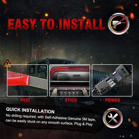شريط ضوء الباب الخلفي للشاحنة مقاس 60 بوصة، 5 وظائف 90 شريط إضاءة فرامل LED أحمر/أبيض صف واحد لإشارة الانعطاف، الفرامل، الضوء العكسي، تصنيف IP67 المقاوم للماء in Kuwait